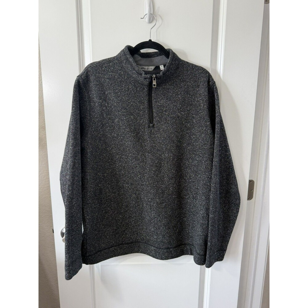 Peter Millar Crown Sweater Fleece Quarter Zip Stretch Pullover Dark Gray XLarge